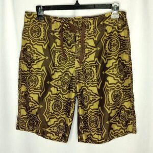 ⭐ Old Navy Men's Aztec Design Swim Trunks Board Shorts Drwstrng Pockets Smmr Med